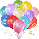48 Pcs 12 Inch Happy Birthday Balloons Latex Colorful Happy Birthday Printed Balloons For Women Men Party Decoration