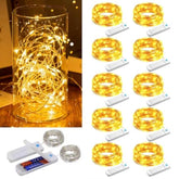 10 Pack Fairy Lights With Timer,10Ft 30 Led String Lights 8 Modes Fairy Lights Battery Operated Waterproof For Diy Weddi