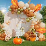Fall Balloon Arch Kit: Burnt Orange, Gold & White Balloons, Autumn Decor