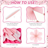 Hot Pink Party Paper Flowers Decorations Pink Fans Hanging Ornaments Paper Floral Backdrop Decor Wedding Birthday Party Engagement Valentine'S Day Baby Showers Decoration