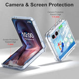 Designed For Samsung Galaxy Z Flip 7 Case With Hinge Protection & Foldable Kickstand (Built-In Screen Protector) Protective Phone Case Clear Cover For Z Flip 7 5G (Crystal)