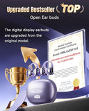 Clip-On Earbuds Gen 3, Open-Ear Wireless Bluetooth 6.0 Headphones With Mic, Secure Fit For Small Ears & Glasses Wearers, 50H Playtime, Led Digital Display, Enc, Ipx5 Waterproof (Purple)