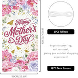 Mothers Day Decorations Banner Mother’s Day Door Cover Best Mom Flower Backdrop Mom Day Gifts Happy Mothers Day Party Supplies Indoor Outdoor for Home 35in x 71in