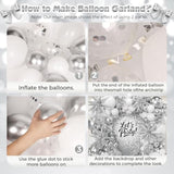 White & Silver Balloon Garland Kit β 153pcs for Party, Wedding, Baby Shower and Birthday