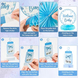 Blue Bow Baby Party Honeycomb Centerpieces, Bow Coquette Baby Shower Table Decoration, Gender Reveal Party Supplies For Boys Girls Pregnancy Announcement Table Topper Birthday Display