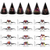 48pcs 2026 New Year Party Decorations Hats Tiaras Blowouts Necklaces