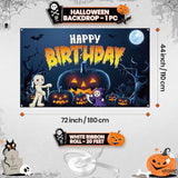 Xtra Large Halloween Birthday Banner 72x44 Inch Backdrop Party Decorations