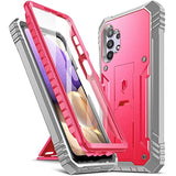 Revolution Series Case For Samsung Galaxy A32 5G, Full-Body Rugged Dual-Layer Shockproof Protective Cover With Kickstand And Built-In-Screen Protector, Pink