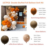 157pcs Fall Balloon Arch Kit Burnt Orange Terracotta Rust Cream Peach Balloons for Wedding