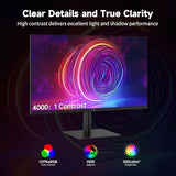 27 Inch Qhd Computer Monitor, 2K 100Hz Ips Gaming Monitor, 1440P Frameless Eye Care Pc Office Monitor With Hdmi/Dp, Freesync & G-Sync, Hdr10, Vesa, Tilt Adjustable