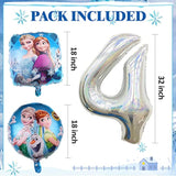 13 Pcs Frozen Birthday Party Decorations-Snowman Birthday Party Balloons, Frozen Themed Birthday Party Foil Balloons For Children 4Th Birthday Party