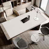 MAIDERN 63”x 31.5” Leather Desk Pad, Large Desk Mat, Cork & Leather Large Mouse pad for Desk, Waterproof Computer Desk Pad for Gaming Home Office (Cream)