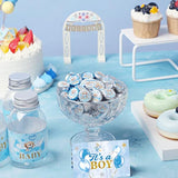 504 Pieces Boy Girl Baby Shower Favors Stickers Mini Kisses Candy Stickers Chocolate Drop Labels Wrappers Little Cutie Baby Shower Decoration For Sprinkle Birthday Party(Blue Bear)