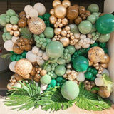 84pcs Sage Green Brown Balloon Garland Kit for Jungle, Safari, or Wild Party Decor