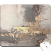 Abstract Art Mouse Pad Grey Gold Gray Cute Minimalist Mousepad Desk Mat Oil Painting Rectangular Aesthetic Washable Small Office Accessories Decor Computer Laptop Wireless Travel Decorative