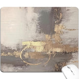 Abstract Art Mouse Pad Grey Gold Gray Cute Minimalist Mousepad Desk Mat Oil Painting Rectangular Aesthetic Washable Small Office Accessories Decor Computer Laptop Wireless Travel Decorative