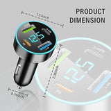 4-In-1 Fast Car Charger, Pd/Qc3.0/Type-C Fast Charging, Universal Phone Cigarette Lighter Usb With Blue Led & Voltmeter For Truck Suv (Qc3.0+Type-C+Pd+2.4A)