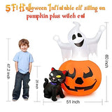 5 FT Halloween Inflatables Outdoor Ghost Pumpkin Black Cat Decor