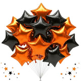 30Pc 18" Star Foil Balloons β Orange & Black Big Stars for Party Decorations