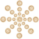150Pcs Wooden Buttons (15-20-25Mm) Handmade With Love Round Craft Déco
