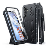 For Samsung Galaxy S24-Fe Case: Military Grade Rugged Cell Phone Cover With Kickstand & Holster | Shockproof Tpu Protection Bumper Matte Textured Design For Galaxy S24 Fe Cases 6.7Inch - Black
