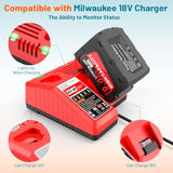 9.0Ah M18 Battery Replacement For Milwaukee With Multil Volatage Rapid Battery Charger For M12-M18 Power Tool Battery & Charger 48-11-1840 48-11-1828 48-11-1820 48-11-1815 48-11-1850 48-11-1860