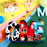 Farm Animal 1St Birthday Party Table Decoration, One Table Topper Letter Sign Wood Farm Barnyard First Birthday Milestone Baby Shower Decoration Barn Photo Props Centerpiece Grass Children Newborn