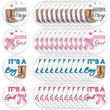 48 Pcs Boots Or Bows Gender Reveal Pins Team Boy Or Girl Pins Western Cowboy Or Cowgirl Gender Reveal Games Decorations Blue And Pink Button Baby Shower Favors For Guests Party Supplies