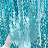 6.4 ft x 7.22 ft Metallic Tinsel Foil Fringe Curtains,Pack of 2 Party Streamer Backdrop for Birthday,Graduation Decorations and New Year Eve (Wavy Light Blue)