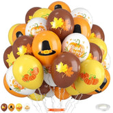 12 Inch Thanksgiving Balloons Orange Coffee Brown Yellow White Pumpkin Maple Balloons Party Decor