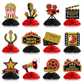 Movie Night Honeycomb Centerpieces: 3D Party Decorations, Set of 12