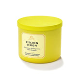 Bath & Body Works Kitchen Lemon 3-Wick Candle 14.5 oz – Zesty Lemon, Sparkling Citrus & Italian Bergamot – Bright Room-Filling Fragrance