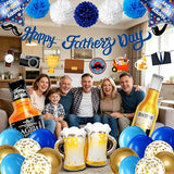 Father' s Day Party Decorations – Happy Fathers Day Balloons, Banner, Paper Flowers,Spiral Ornaments for Photo Backdrop & Fathers Day Sign Decorations – Ideal for Happy Fathers Day Decorations, Fathers day party supplies, Para El Dia Del Padre