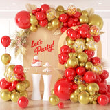 Red And Gold Balloon Arch 126Pcs Red And Gold Balloons Garland Arch Kit With Gold Confetti Balloon For Valentine'S Day, Wedding, Engagements, Graduation, Anniversary, Birthday Party Decoration