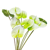 10 Pcs 24"Artificial Anthurium Flowers With Stem, Fake Flower Filler Plants Real Touch Flower For Spring Home Decor,Table Centerpieces, Wedding Party Decor,Background Wall Decor (Mix White/Green)