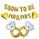 Engagement Party Decorations Soon To Be Mr & Mrs Balloon Banner Heart Balloons Huge Ring Balloons Gold Wedding Rehearsal Bridal Shower Bachelorette Party Sign Decor Supplies