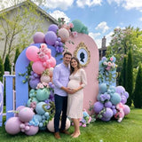 Fairy Wonderland Balloon Arch Kit, 128Pcs Pastel Pink Purple Green Balloon Garland Kit For Baby Girls Fairy First Birthday Spring Garden Tea Party Bride Baby Shower