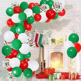 16Ft Christmas Balloon Arch Kit - 12In Green Red White Latex Balloon Garland Diy Party Supplies