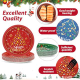 100 Pcs Christmas Tree Paper Plates Party Decorations Xmas Winter Plates 7Inch Disposable Merry Christmas Red Green Blue Snowflake Dinner Plates Tableware Set For Holiday New Year Party Supplies