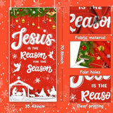 Christmas Decoration Outdoor Christmas Religious Door Cover Jesus Is The Reason For The Season Xmas Door Banner Christmas Nativity Banner For Winter Xmas Church Photo Booth Props 35.4X70.8 Inch