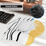 Mouse Pad With Wrist Rest Ergonomic Gaming Mouse Pad Non-Slip Computer Mouse Pad And Coaster 2 In 1 Set For Office, Abstract Yellow, Medium