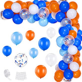 110Pcs Blue Orange Balloon Arch Kit Latex Confetti Balloons for Kids Party