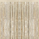 2 Pack Gold Foil Fringe Backdrop Curtains Tinsel Streamers for Party Decor