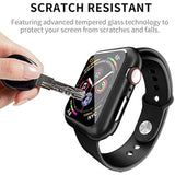 Case Compatible With Apple Watch Series 3 & Series 2 38Mm With Built In Tempered Glass Screen Protector- All Around Hard Pc Case Overall Protective Cover - Black