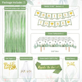 53pcs Sage Green Bridal Shower Kit with Banner, Balloons, Sash, Tiara & More