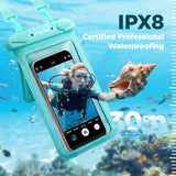 Waterproof Phone Pouch 2 Pack Up to 8.8 Double Bag Black Green