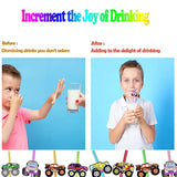 24 Monster Truck Party Car Reusable Styling Straws For Monster Truck Car Birthday Party Supplies With 2 Cleaning Brushes