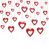 40 Pieces Valentine'S Day Glitter Heart Foil Hanging Decorations Red Hearts Hanging Ornaments Party Supplies For Indoor Outdoor Valentines Bridal Shower Anniversary Wedding Party Decorations
