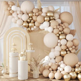 Neutral Balloon Garland Kit: Nude, Sand, White & Gold - 147 Piece