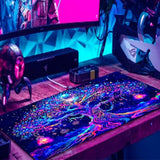 Colorful Tree Of Life Mouse Pad, Blacklight Gaming Extended Large Desk Pad, Uv Reactive Waterproof Long Keyboard Big Mouse Mat With 3Mm Non-Slip Rubber Base For Office Home - 31.5" X 11.8"